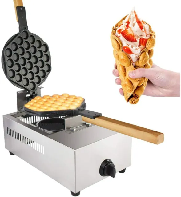 ALDKitchen Bubble Waffle Maker Professional Rotated Gas Type Stainless Steel