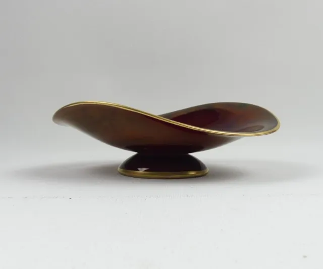 Carlton Ware Rouge Royale Twisted Footed Bowl Art Deco Red Gold Vintage England