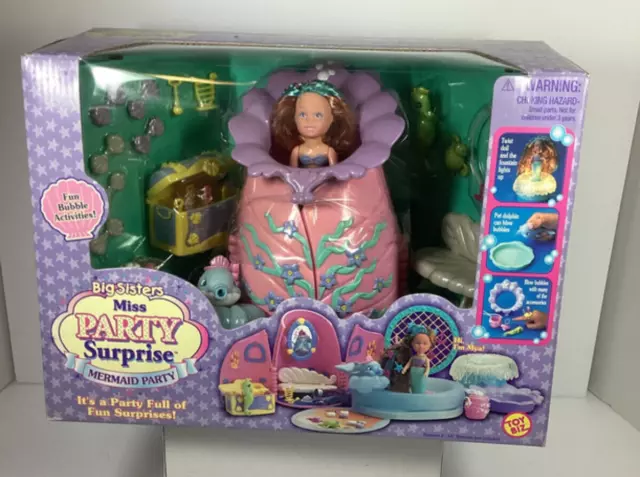 NIB VTG 1999 Miss Party Surprise Mermaid Play Set Accessories Doll Toy Biz C1