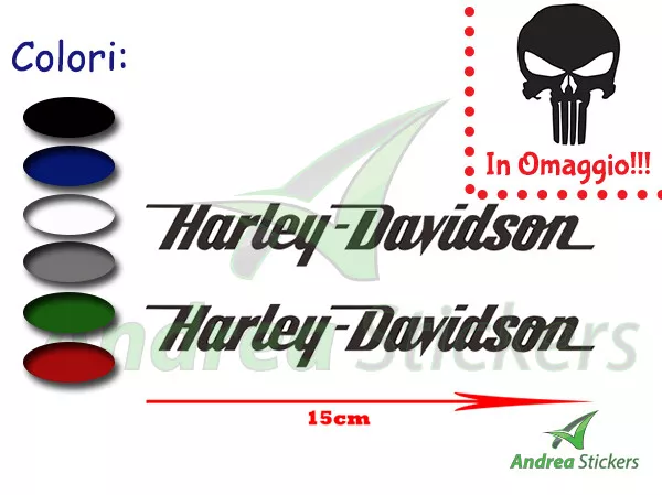 Coppia Adesivi Harley Davidson - Stickers Moto Vinile Adesivo