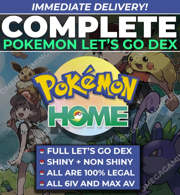 Pokemon Let's Go Pikachu/Eevee ✨ALL x15 MEGA Evolution Bundle 6IV SHINY  Digital