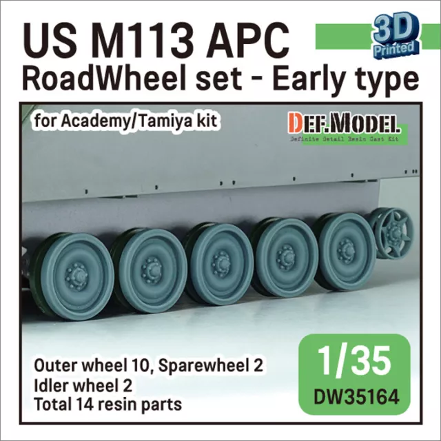 DEF Modelle 1/35 Maßstab M113 Fahrrad Außenteile mit Zwischenrädern