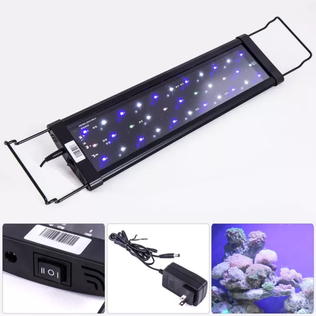 LED SMD 18"-30" Multi Color Aquarium Fish Tank Light Extendable Bracket 2-Modes