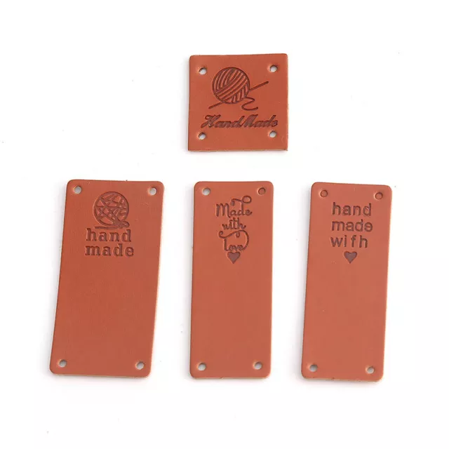 20pcs Handmade with Love Labels Tags Synthetic Leather Garment Sewing Crafts _MF