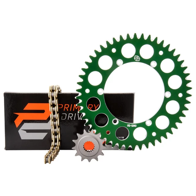 Primary Drive Gold X-Ring Chain Sprocket Kit Set Green Fits KAWASAKI KX125 2003