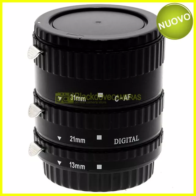 Canon EF kit 3 anelli prolunga Meike per macro Closeup. Innesto EOS. Autofocus.
