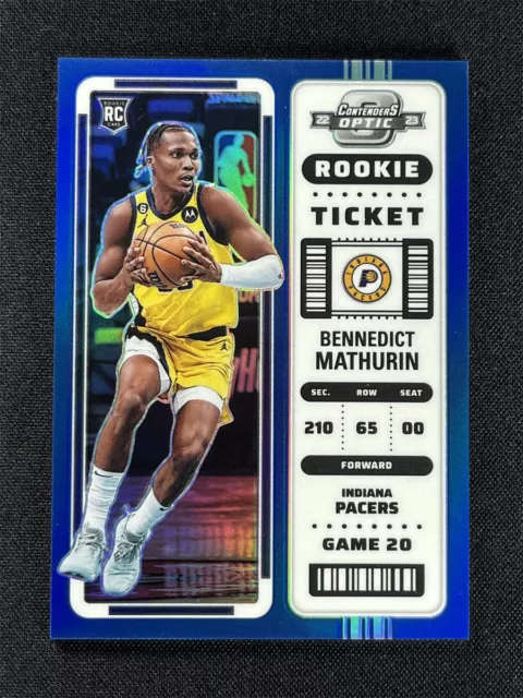 2022-23 Panini Contenders Optic Bennedict Mathurin Blue RC Rookie Ticket /99 #