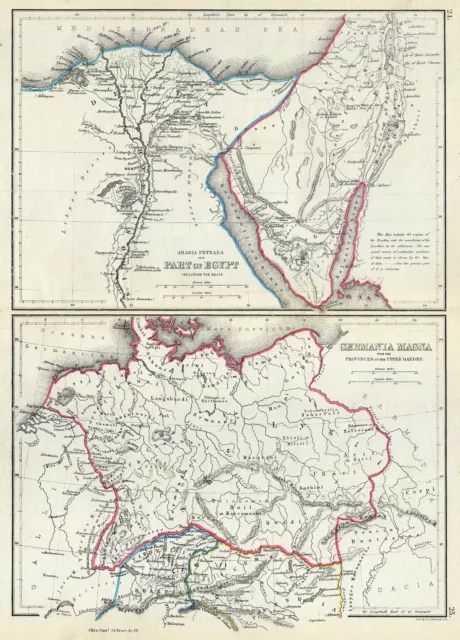 1867 Hughes Map of Egypt and Germany in Antiquity