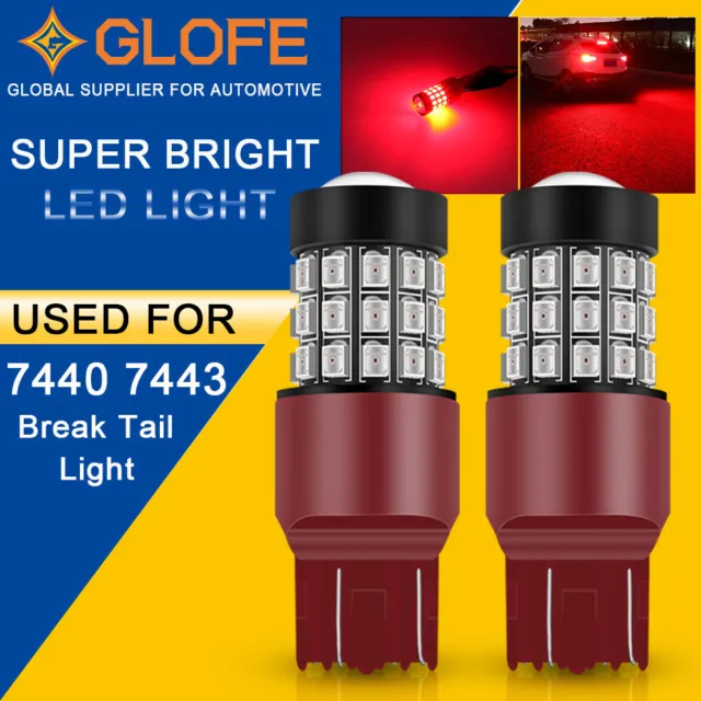 7443 LED Strobe Flashing Blinking Brake Tail Light Parking Safety Warning Bulbs