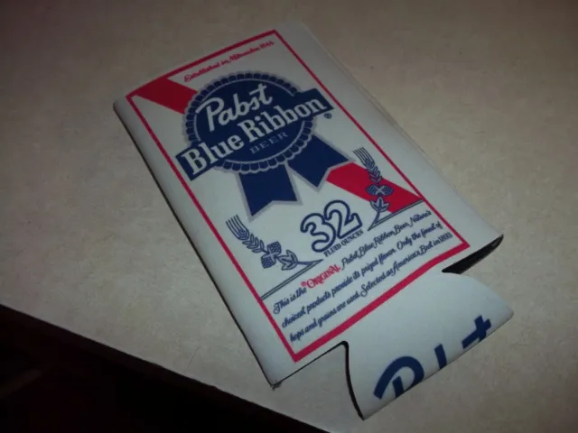 Pabst Blue Ribbon PBR Beer Koozie / Coozie Tall Boy 32 oz Can Holder Wisconsin