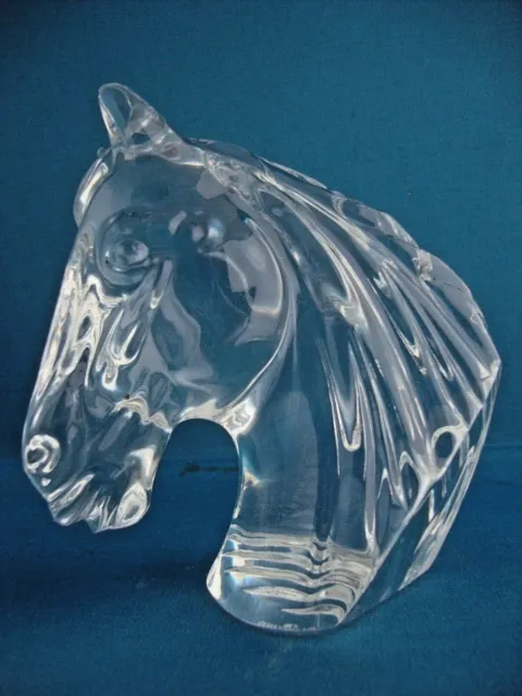 Waterford Crystal Glass Horses Head Figurine Paperweight - Signed