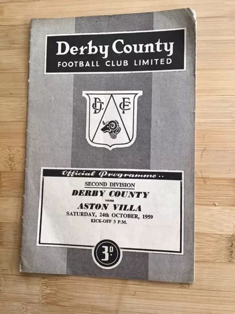 Derby County v Aston Villa 1959-60 (Div 2) Villa Champions