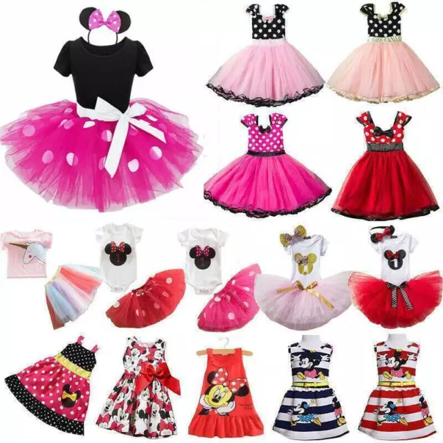 Kid' Girls Minnie Mouse Dress Birthday Party Costume Fancy Tutu Tulle Dress Gift