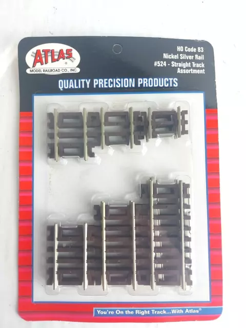 Atlas Track - Assortment of small straights. HO scale. Code 83. New in packet.