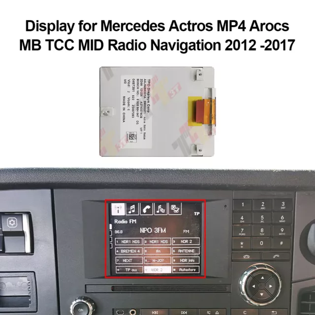 Display AAJ048K001A for Mercedes Actros MP4 Arocs MB TCC MID Radio Navigation