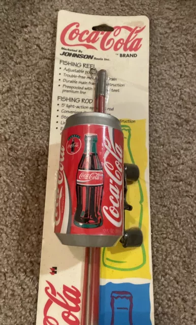 COCA COLA BRAND marketed by Johnson reels fishing rod and Coke can reel  1995 new $15.00 - PicClick