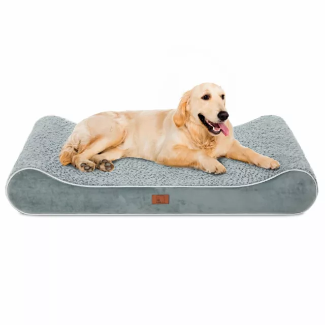 Gray Orthopedic Memory Foam M L XL Dog Bed Bone-shape Soft Pet Sleeping Sofa