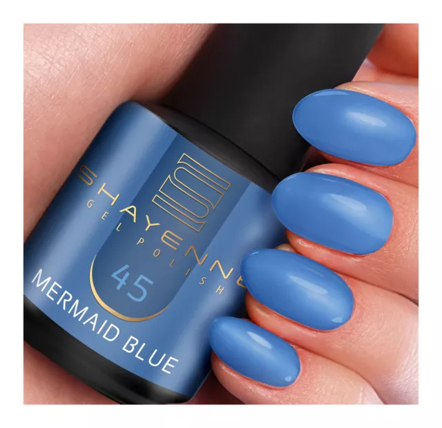 SHAYENNE 45 Mermaid Blue Blau 15 ml UV LED Gel Nagellack Nail Polish Shellac