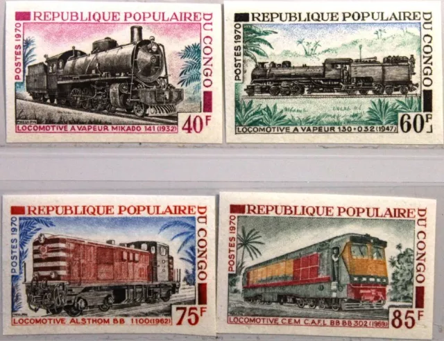 KONGO BRAZZAVILLE 1970 261-64 U 233-36 Lokomotiven Locomotives Züge Trains MNH