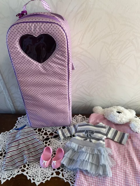 Lot BATTAT 18” Doll CARRIER Pottery Barn Sleeping Bag Clothes fits American Girl Lot BATTAT 18” Doll CARRIER Pottery Barn Sleeping Bag Clothes fits American Girl