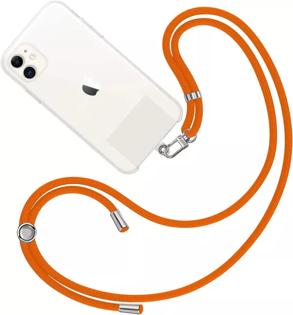 Cuerda para Funda Carcasa de Móvil Adaptador Universal Cordón Colgante Naranja