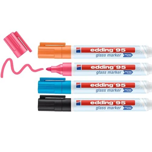 4 edding 95 Glasboardmarker farbsortiert 1,0 - 5,0 NEW