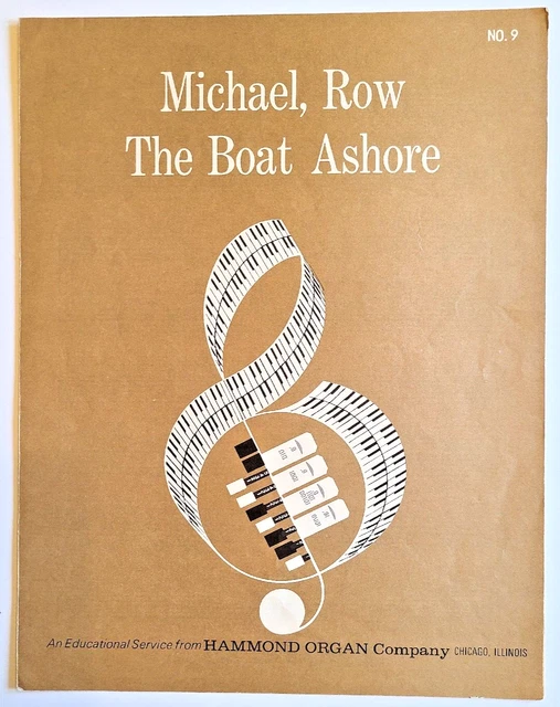 Sheet Music from Hammond Organ " Michael, Row the Boat Ashore " 1966