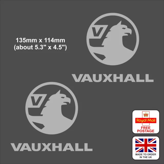 Set Of 2 VAUXHALL Etched Glass Effect Large Vinyl Stickers For Car Windows