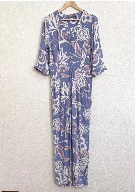 MISTER ZIMI ORCHID Margot Jumpsuit Blue Purple Floral Size 10 25.00 PicClick AU