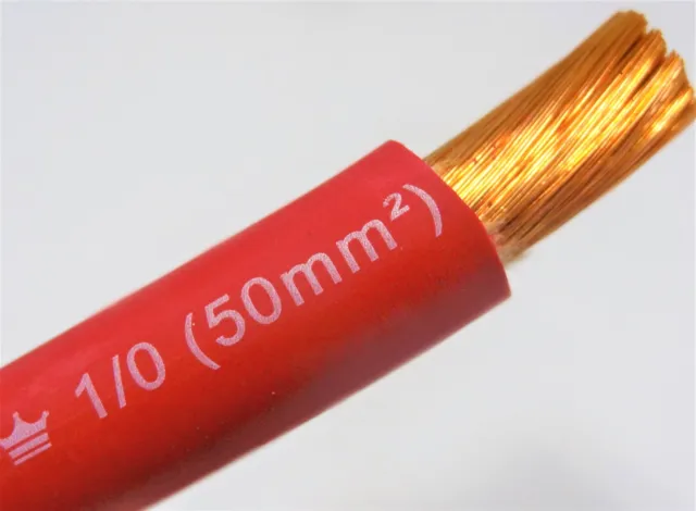 10' Excelene 1/0 Awg Welding/Battery Cable Red 600V Made In Usa Epdm Copper