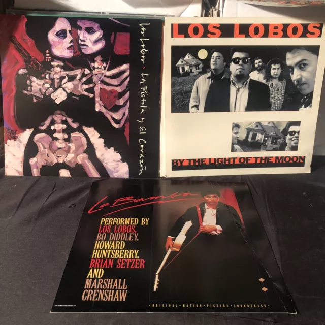 LOT (3) Los Lobos~By The Light Moon La Bamba 1987 Promo Only Poster Flat 12x12”