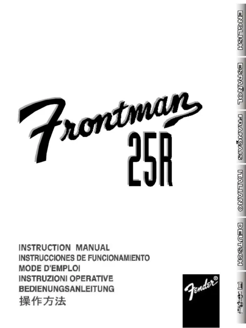 Bedienungsanleitung-Operating Instructions Guitar Amplifier Fender Frontman 25R