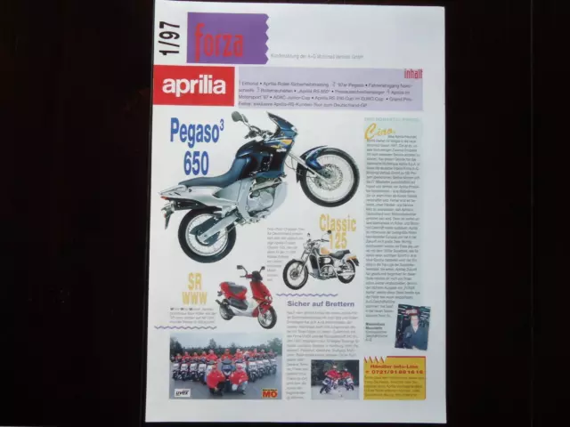 Prospekt APRILIA RS 250 125 Pegaso 650 Classic SR www Brochure Prospetto