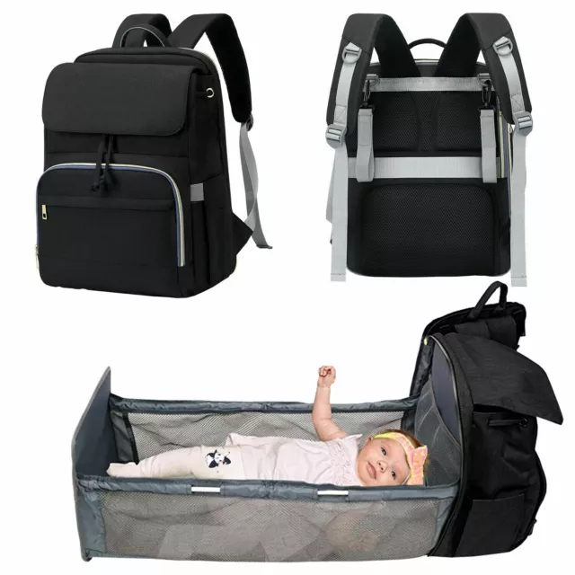 3 In 1 Extendable Baby Diaper Backpack Bassinet, Changing Mat, Multi-purpose Bag