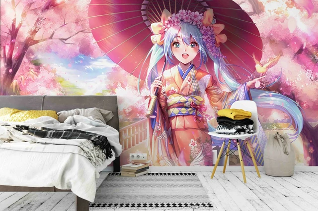 Adesivo de parede anime 3D menino menina Naruto desenho Ninja Samurai mangá vinil mural-90X60CM-A_4060CM