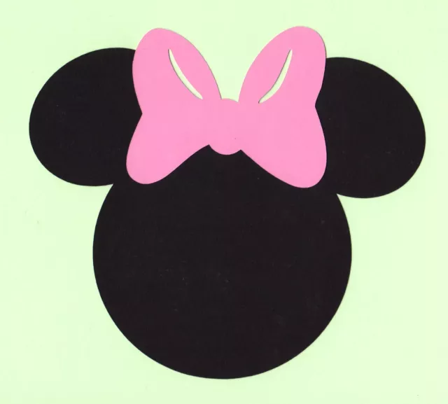 Minnie Mouse Head Patch Pink Bow Disney Chenille Iron On 
