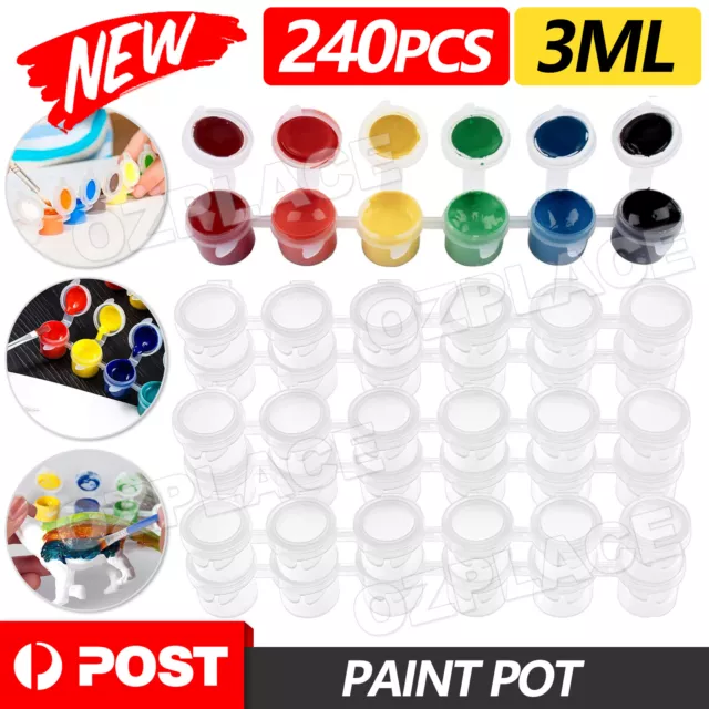 240Pieces Empty Paint Pot, 40 Strips Acrylic Mini Paint Container