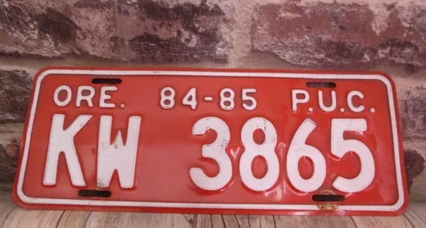 Collection Plaque Us License Plate Oregon 84 85 Puc