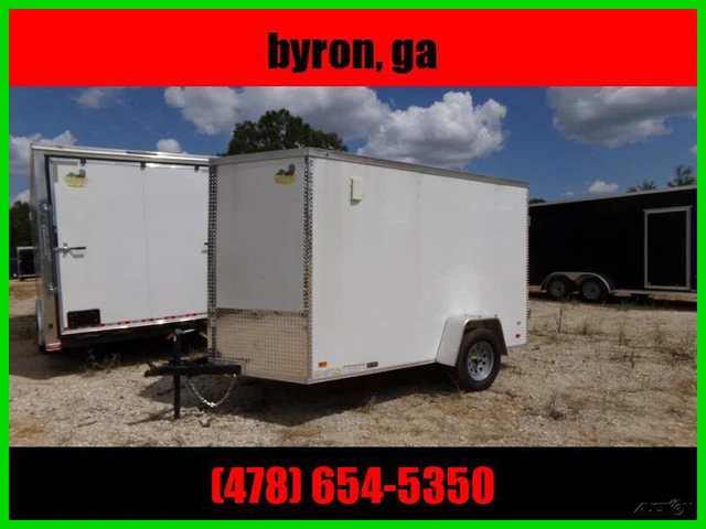 2022 Covered Wagon Trailers 6X10 White Cargo Barn Door New