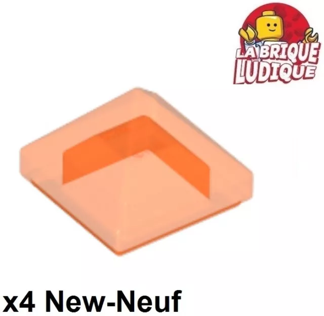 Lego 4x slope brick 45° 1x1 pyramide Quadruple Convex trans neon orange 22388 NW
