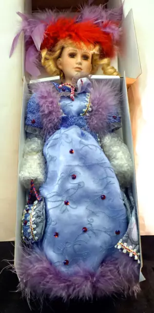 Heritage Signature Collection Porcelain Doll AUDREY #12374 Purple / Red Hat COA