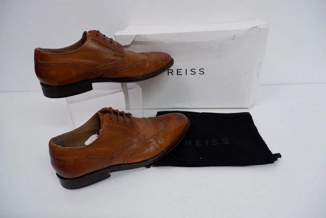 REISS ROSTIN BROGUE Derby Flou Bordeaux Leather Shoe Size 7  display picture 1