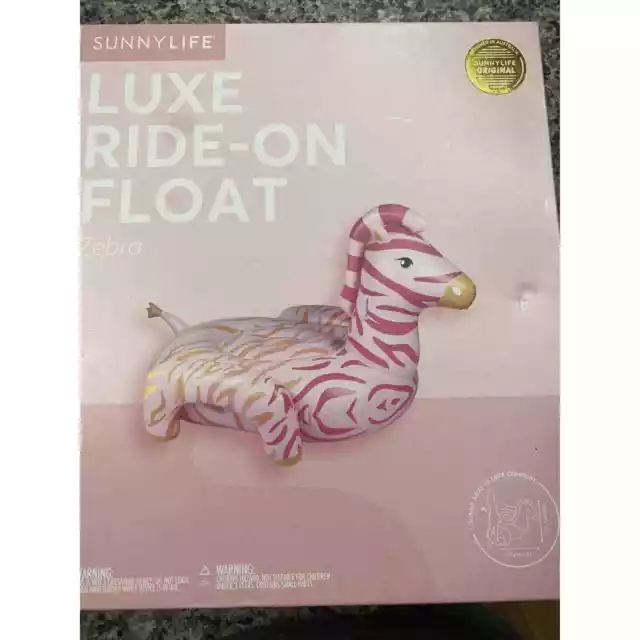 Luxe Large Ride-On Float Pink Zebra Sunnylife