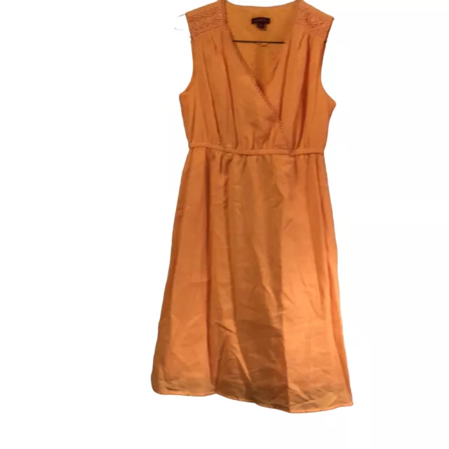 Merona Womens Orange V Neck Sleeveless Pullover Casual Wrap Dress Size XS