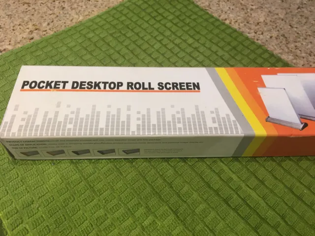 Reduced Pocket Desktop Roll Screen for Sales, Booths, Fairs, Convention, Offices