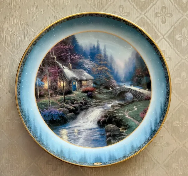 LE First Issue In The Thomas Kinkade Peaceful Retreats “Twilight Cottage” Plate