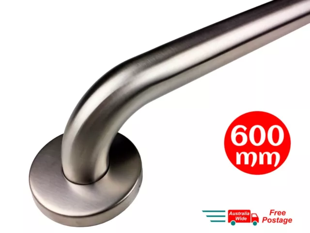 SAFETY RAIL 600mm GRAB BAR STAINLESS STEEL PULL SHOWER HAND BATHROOM HANDRAIL