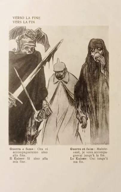 Cartolina WWI - Illustratori - Verso la Fine - 1917