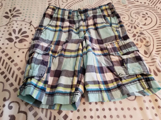 Carters brand size 5 blue plaid cargo shorts