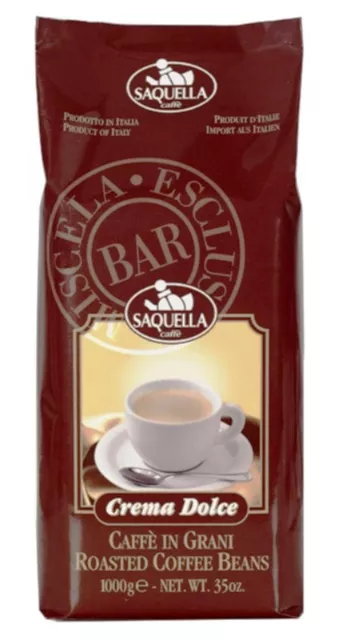 Saquella Caffe Crema Selezione Exclusiv Bar  Crema Dolce 1 Kg ganze Bohne nussfa